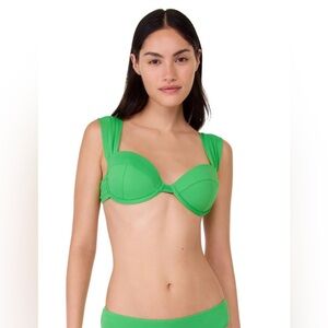 Kate Spade Shirred Underwire Bikini Top - Solids Color: 301 FERN MOSS